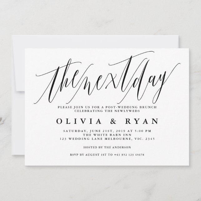 La mañana después de la invitación al brunch post- (Anverso)