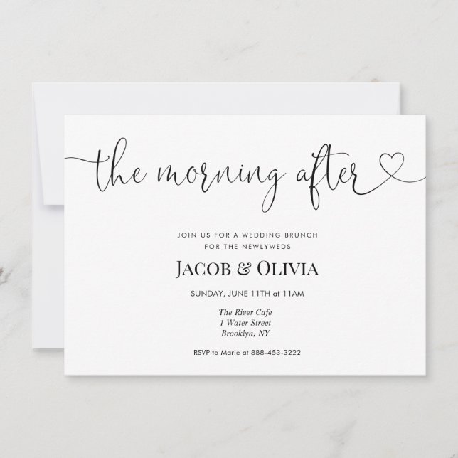 La mañana después de la invitación del brunch Boda (Anverso)