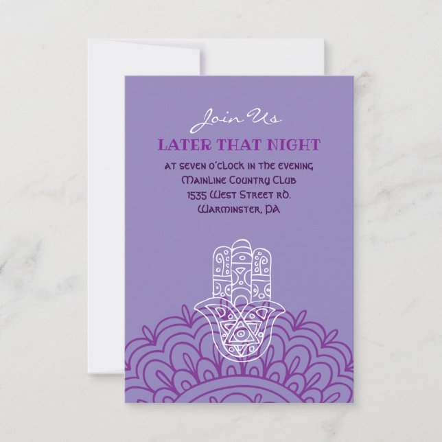 La mano de Aqua HEMSA de DIOS Bat Mitzvah Tarjeta  (Anverso)
