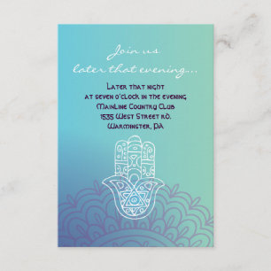 La mano de Aqua HEMSA de DIOS Bat Mitzvah Tarjeta
