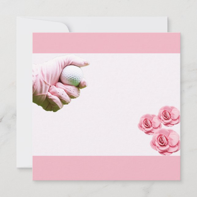 La mano de Golf Lady Golfer sostiene la pelota (Anverso)