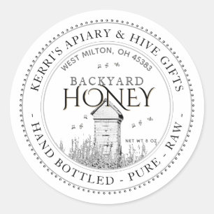 La Mano De La Etiqueta De La Miel Del Patio Traser
