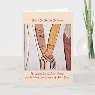 La mano de las tarjetas de la diosa
