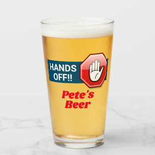 ¡La mano está fuera! Vidrio de cerveza personaliza