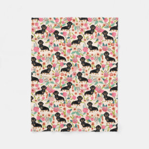 La manta de Dachshunds - perro doxista floral lind