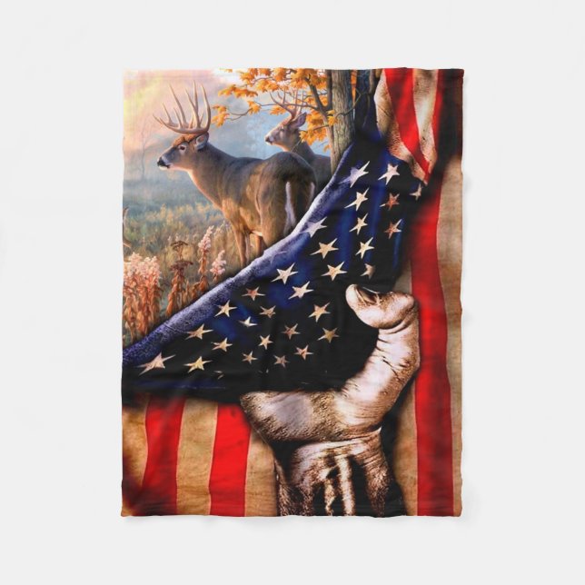 La manta de la bandera norteamericana del ciervo, (Anverso)