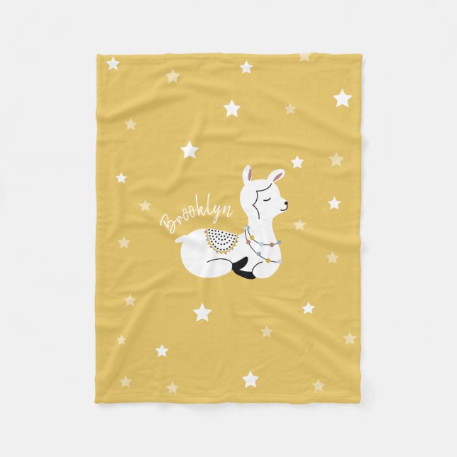 La manta de la flauta amarilla personalizada Llama (Anverso)