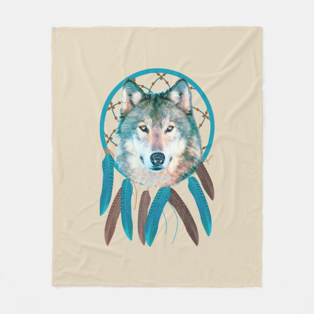 La manta de la flauta de Dream Catcher Wolf (Anverso)