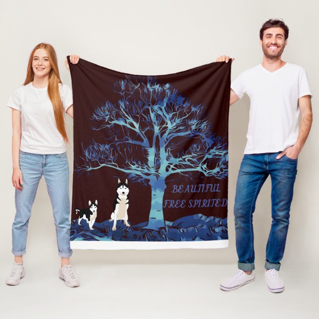 La manta de los Huskies en negro y azul. (In situ)