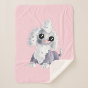 La manta del Sherpa bebé rosa con el perro Mascota