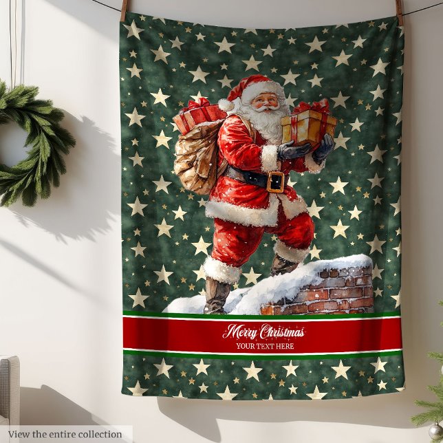 La manta festiva de Santa Claus con nombre persona (Festive Santa Claus Blanket with Custom Name)