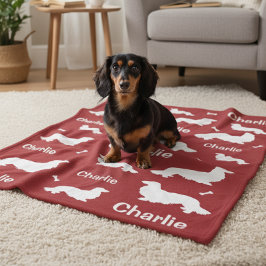 La manta personalizada de perro rojo Dachshund de 