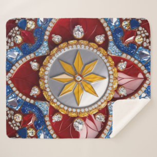 La manta Sherpa con el diseño colombiano de colore