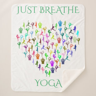 La manta sherpa de YOGA con corazón. "SOLO RESPIRA