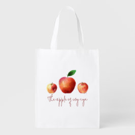 La manzana de la bolsa de la compra reutilizable d