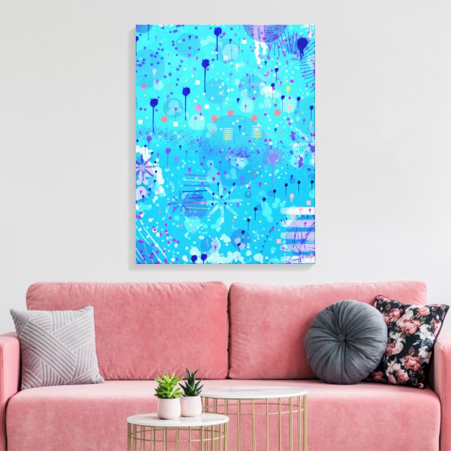 La máquina de burbujas: arte abstracto azul (Insitu (Sala de estar))