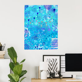 La máquina de burbujas: arte abstracto azul