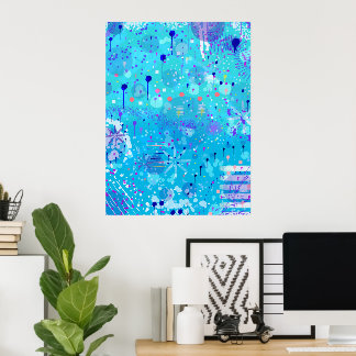 La máquina de burbujas: arte abstracto azul