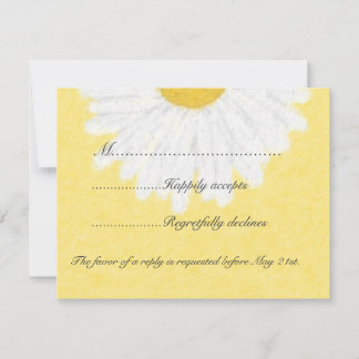 La margarita blanca sobre la boda amarilla RSVP
