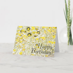La margarita florece la tarjeta de cumpleaños del