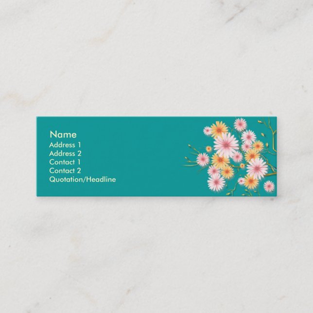 la margarita Naranja-rosácea florece la tarjeta de (Anverso)