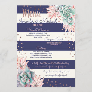 La marina de guerra rosada del cactus raya el menú