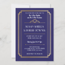 La marina de invitaciones a la boda Art Deco y el 