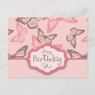 La mariposa besa la postal II del cumpleaños