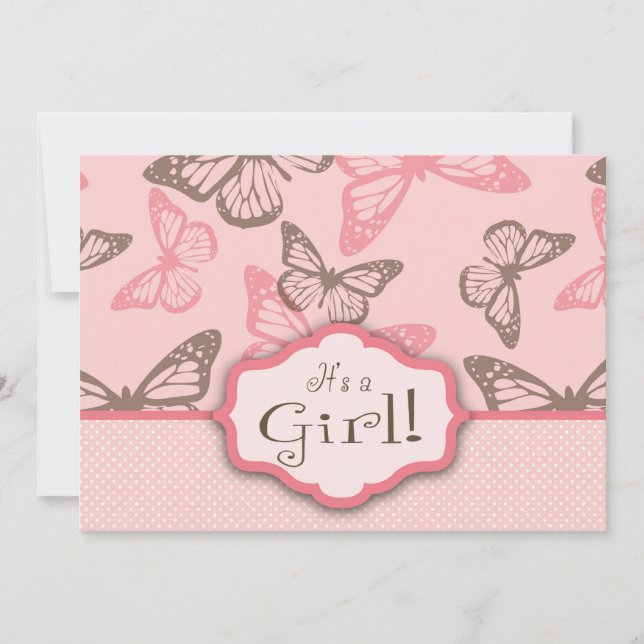 La mariposa besa la tarjeta de la invitación (Anverso)