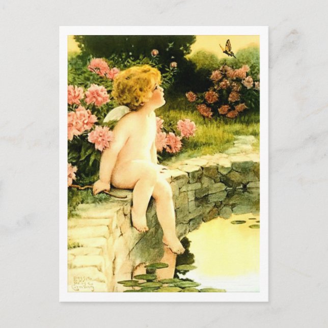 LA MARIPOSA Bessie Pease Gutmann Tarjeta Postal (Anverso)