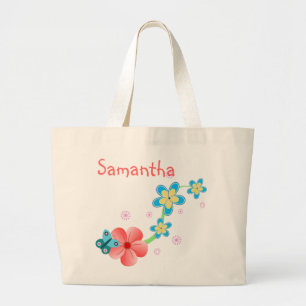 La mariposa en rosado y azul florece la bolsa de