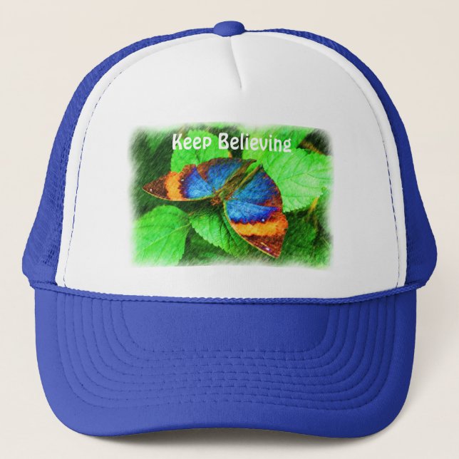 La mariposa guarda el creer del gorra inspirador (Anverso)