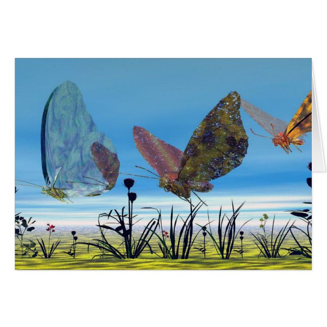 La mariposa se va volando la tarjeta (Anverso (Horizontal))