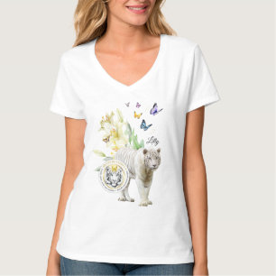 La mariposa valiente con camiseta se convierte en