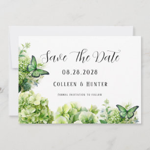 La Mariposa Verde De Hydrangea Salva Las Tarjetas 