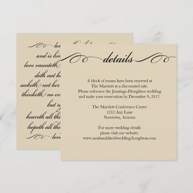 La más grande de ellas es la tarjeta de detalles d (Anverso / Reverso)