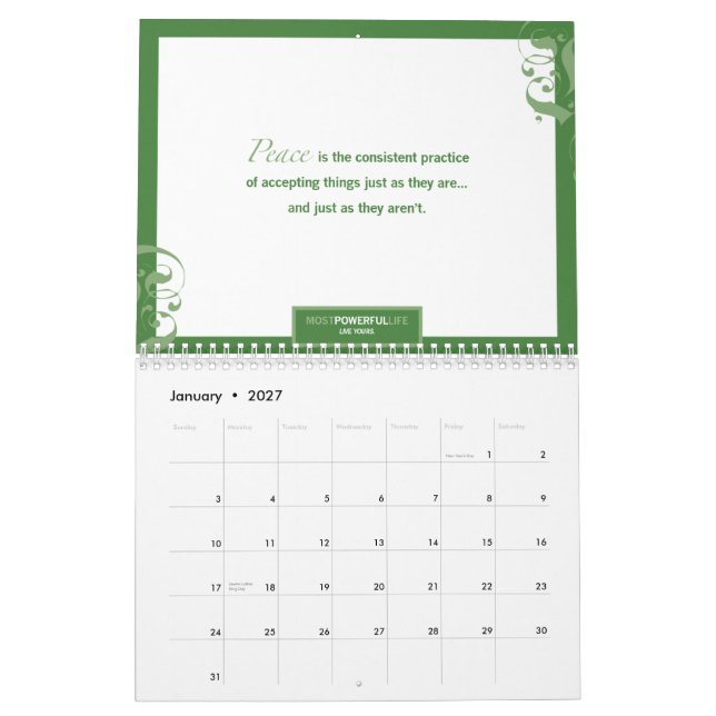 La mayoría del calendario potente del "año" 2011 (Jan 2027)