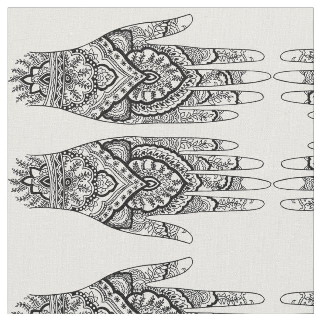 La meditación inspiró la tela de la mano de Mehndi (De cerca)