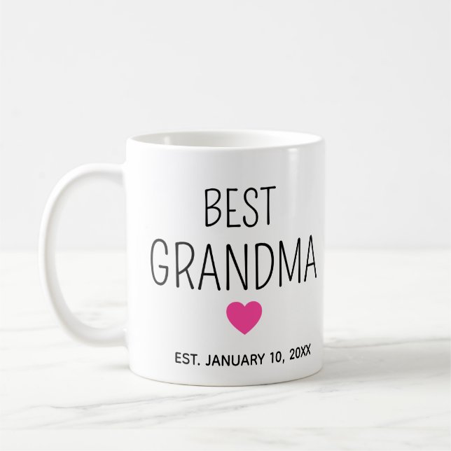 La mejor abuela con fecha establecida Taza de café (Izquierda)