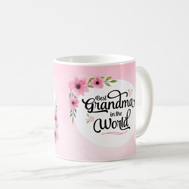 La mejor abuela en la taza de la flor del mundo (Anverso derecho)