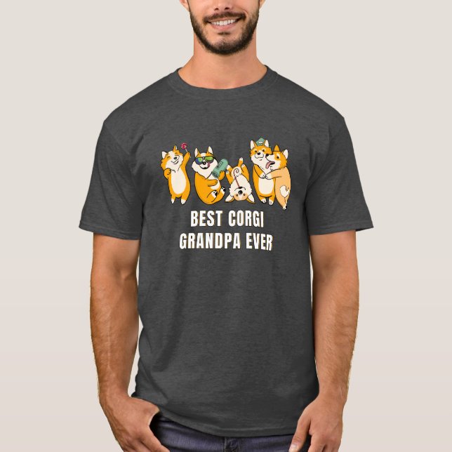 La mejor camiseta del regalo del abuelo del Corgi (Anverso)