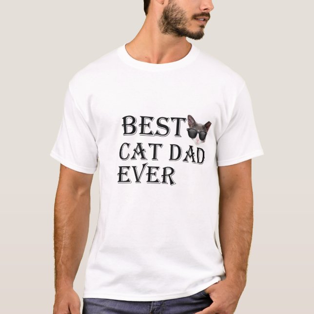 La mejor camiseta del regalo del papá del gato de (Anverso)