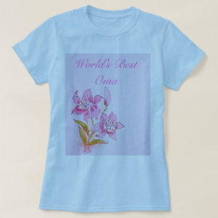 La mejor camiseta rosada del lirio de Oma del