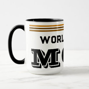 La mejor copa de café a rayas marrón deportiva de