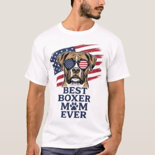 La Mejor Mamá Boxer Patriótica Diseño de Camiseta