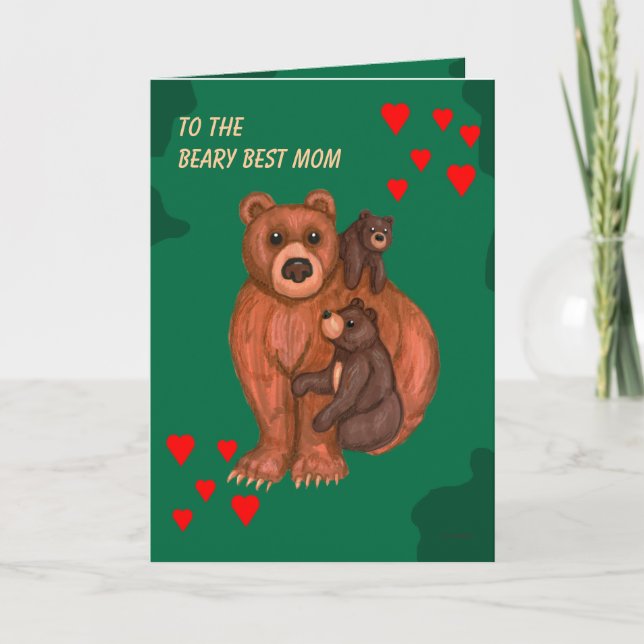 La mejor mamá de Beary - para la tarjeta de la (Anverso)
