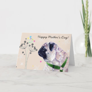 ¡La mejor mamá de Pug del mundo! Tarjeta del día d
