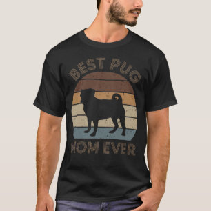 La Mejor Mamá de Pug Divertida Camiseta Vintage de
