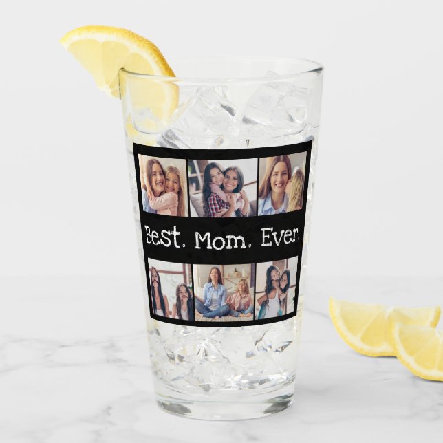 La mejor mamá del año 6 Collage de fotos negro y b (Anverso (hielo))