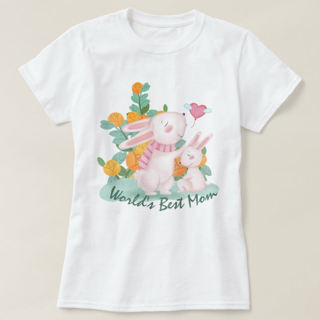 La mejor mamá del mundo - Mamá conejita y camiseta (Diseño del anverso)